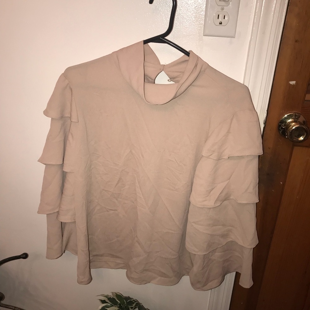 Brand new beige tiered sleeve top